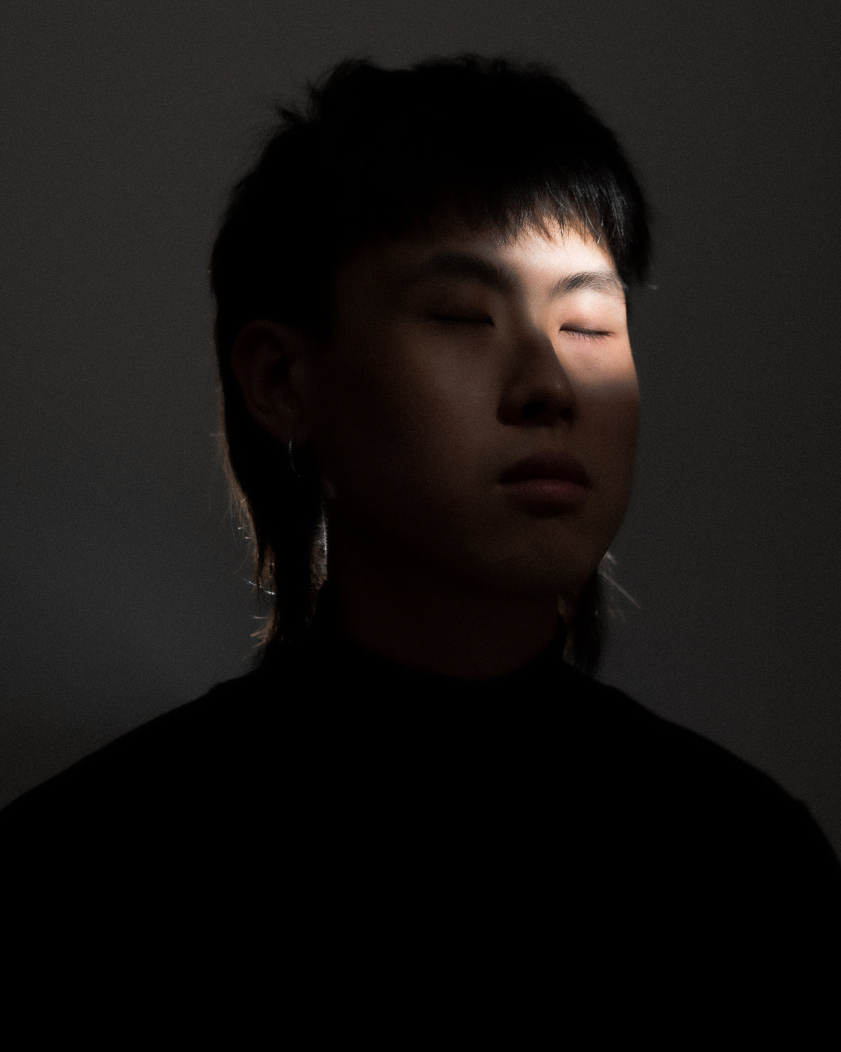 A visual artist with a visual impairment.